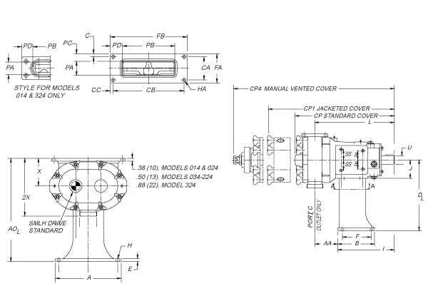 134 Universal II с прямоугольным фланцем